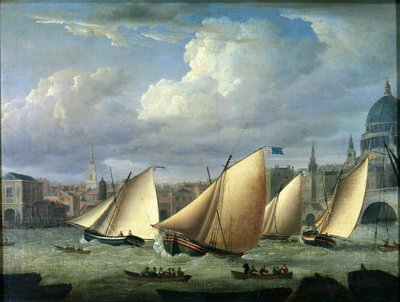 Yachts of the Cumberland Fleet Starting at Blackfriars, London by English School